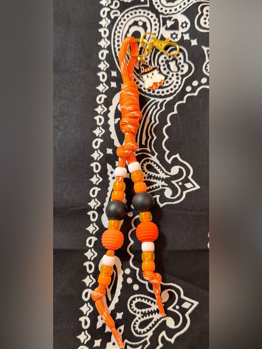 Kids Orange Beaded charm  for backpacks bags .